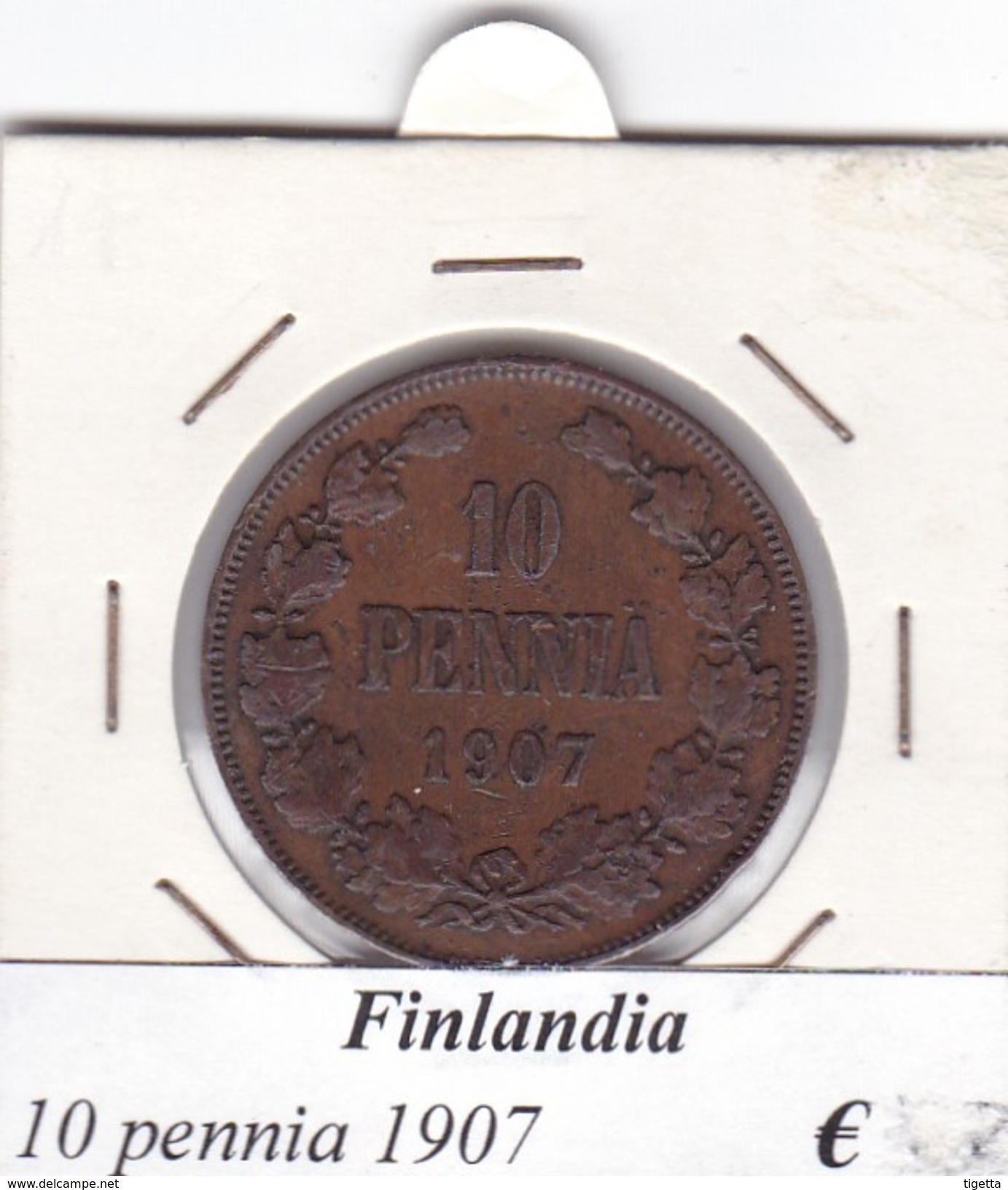 FINLANDIA   10 PENNIA  1907  COME DA FOTO - Finlandia