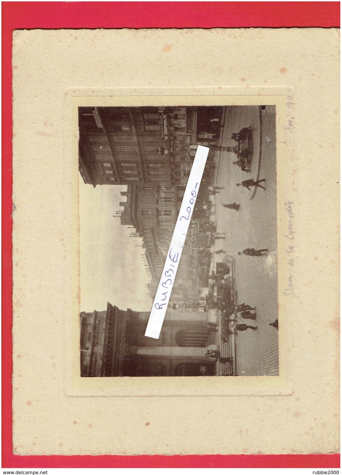 PHOTOGRAPHIE ARGENTIQUE DE BORDEAUX PLACE DE LA COMEDIE TRAMWAY EN NOVEMBRE 1911 - Lieux