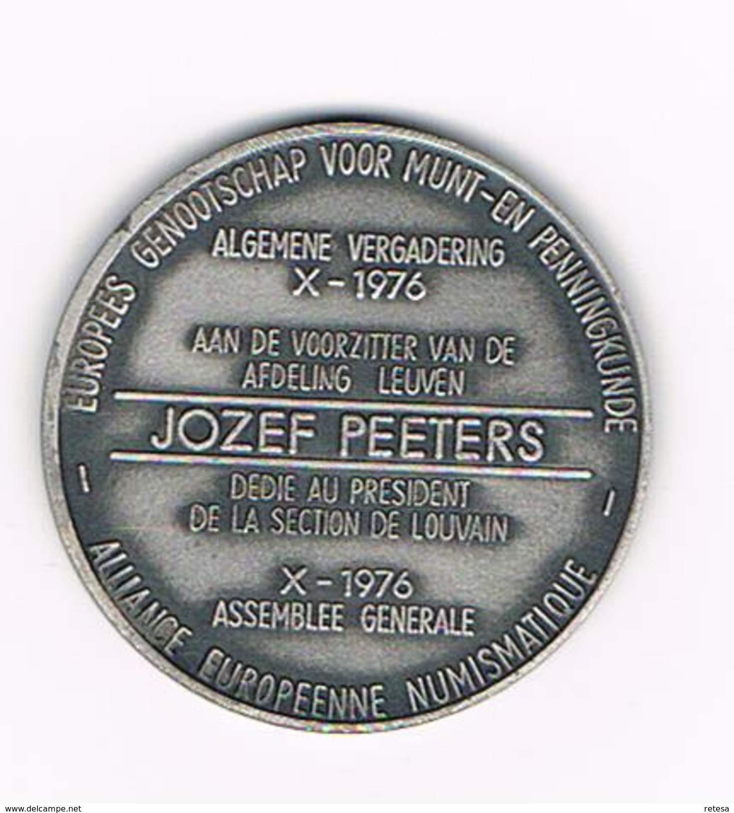 )  LEUVEN E.G.M.P. PENNING JOZEF PEETERS    1976 - Jetons De Communes