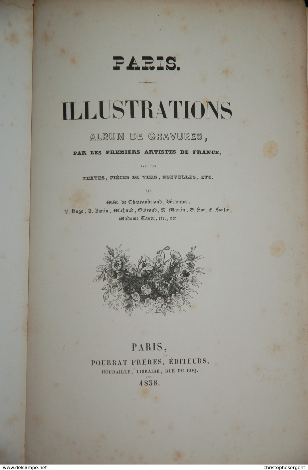 Paris, Illustrations, Album De Gravures 1838 Ed Pourrat Frères - 1801-1900