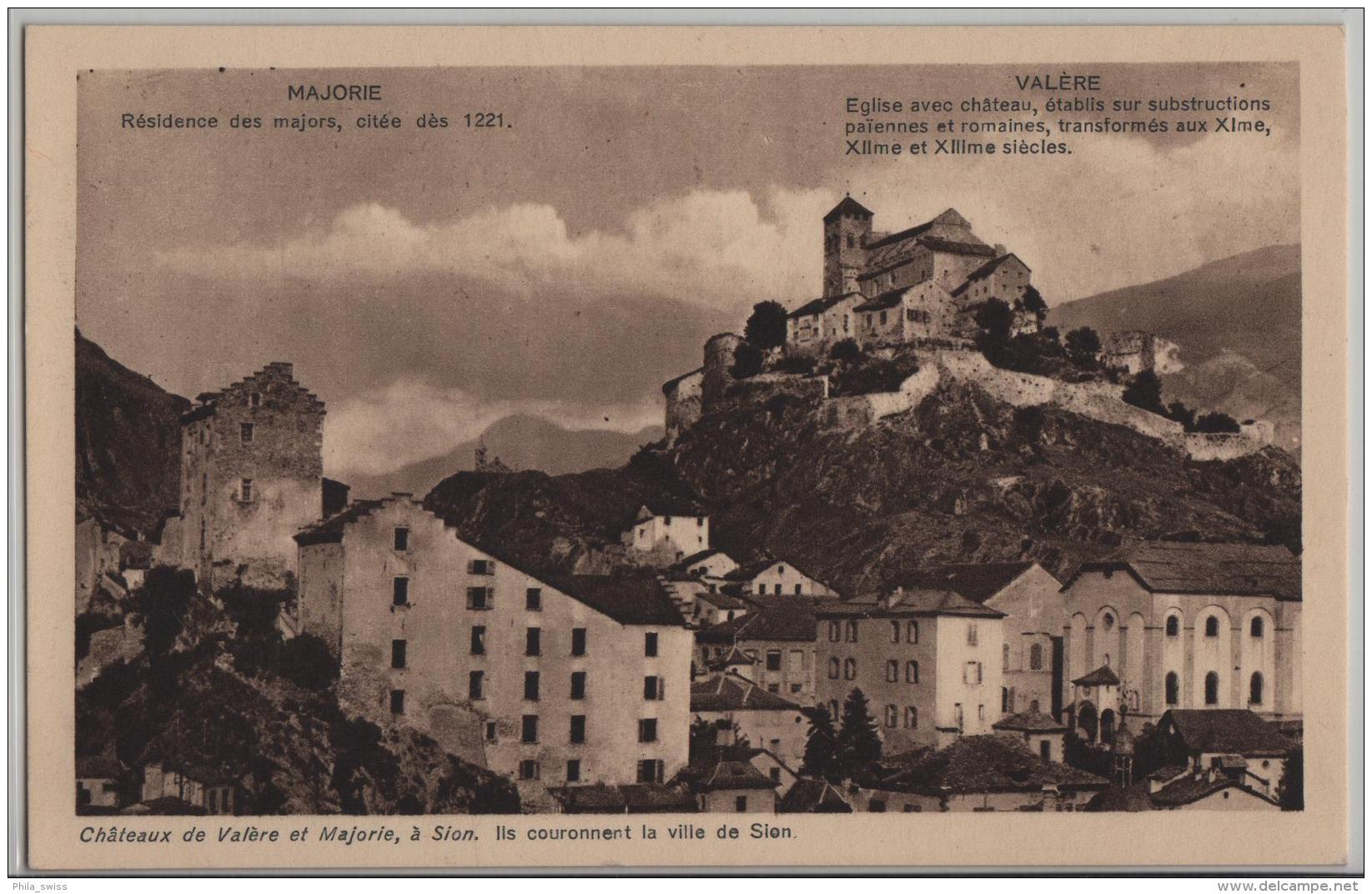 Chateau De Valere Et Majorie A Sion - Conserves Saxon DOXA - Saxon