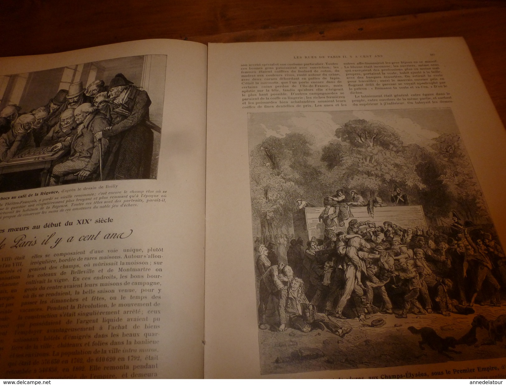 1901:  La CHASSE et les CHASSEURS; PARIS en 1800;Jeux d'échecs au café;Métiers ambulants;GAVARNI-dessins;Séville ;etc