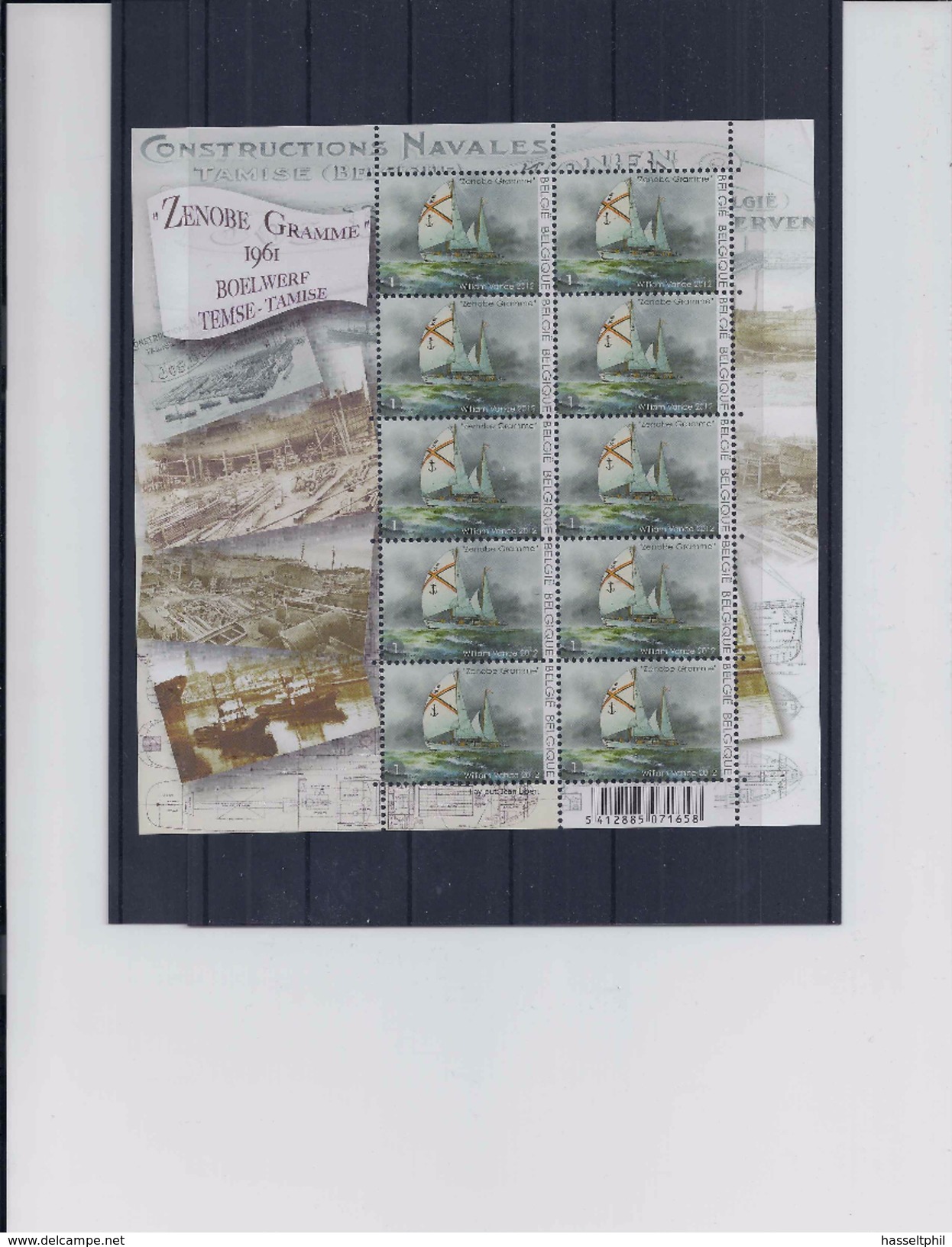 Belgie -Belgique 4257 Velletje Van 10 Postfris - Feuillet De 10 Timbres Neufs - Zeilschip Zenobe Gramme - Temsifil 2012 - Non Classés