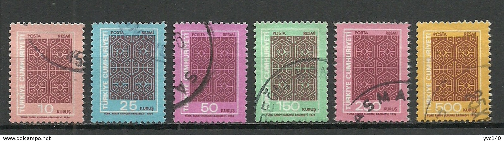 Turkey; 1974 Official Stamps (Complete Set) - Sellos De Servicio