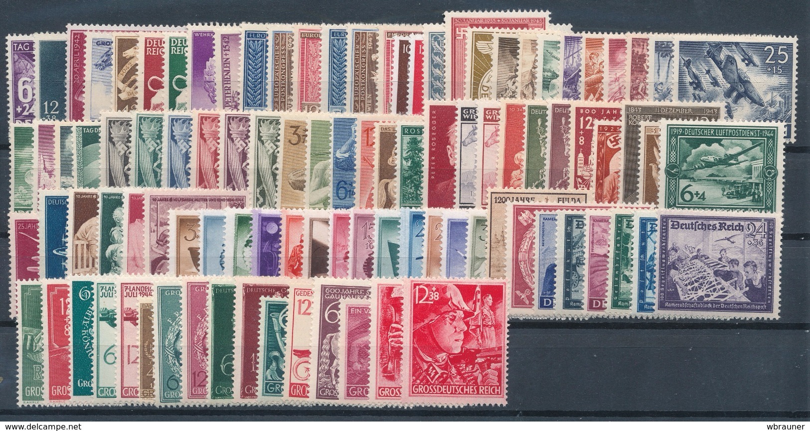 Deutsches Reich 811 - 910 ** Komplett - Jahrgänge 1942 - 1945 Mi. 266,- - Unused Stamps