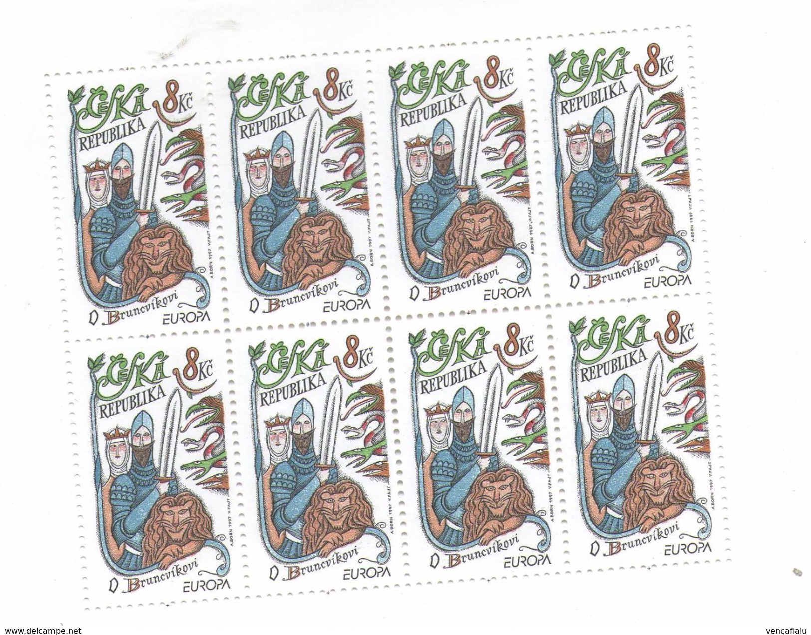 "Brunclik", 8 Stamps In Block, MNH - Blokken & Velletjes