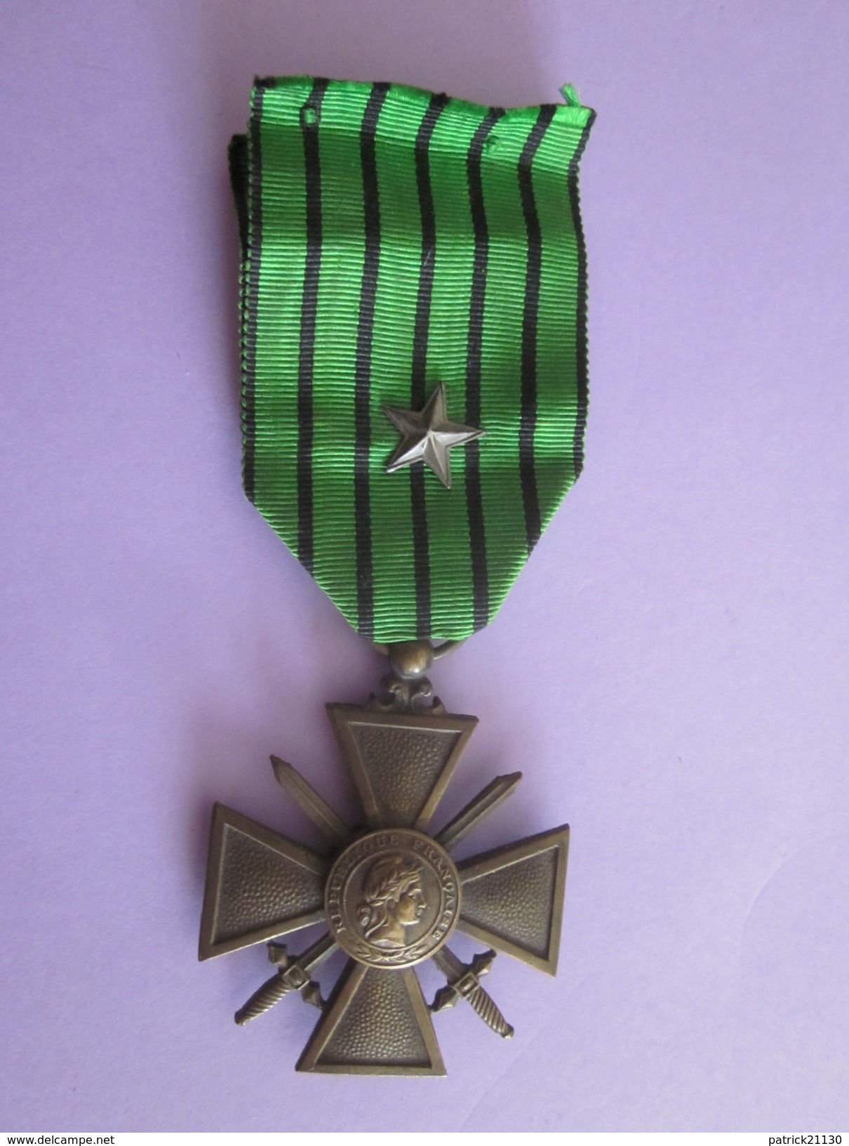 MEDAILLE CROIX DE GUERRE 1930 1940 RUBAN ETAT FRANCAIS VICHY - Francia