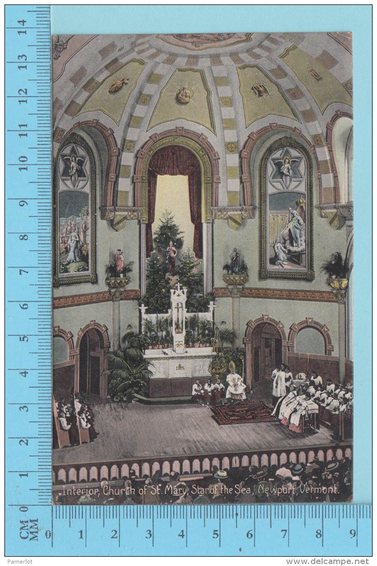 Newport Vermont USA CPA - Church Of St. Mary Starof The Sea- Carte Postale Post Card, Cartolina,  -2 Scans - Autres & Non Classés