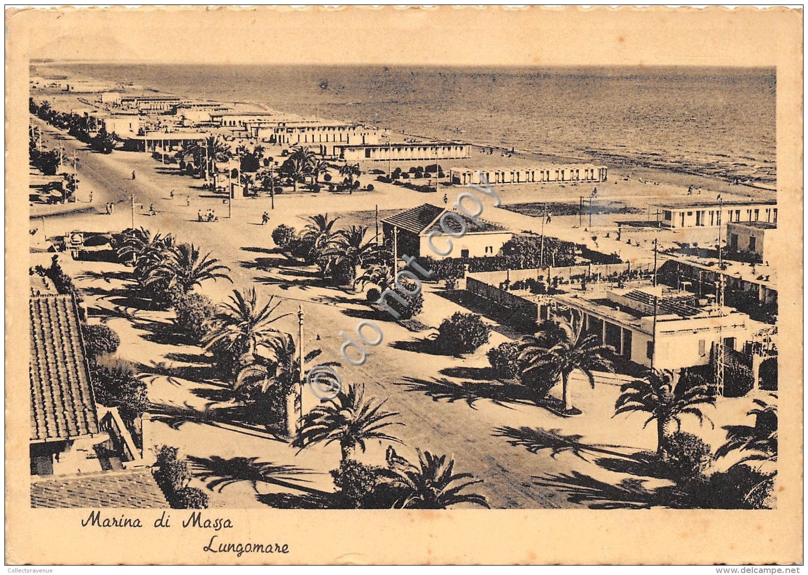 Cartolina Marina Di Massa Lungomare 1954 - Massa