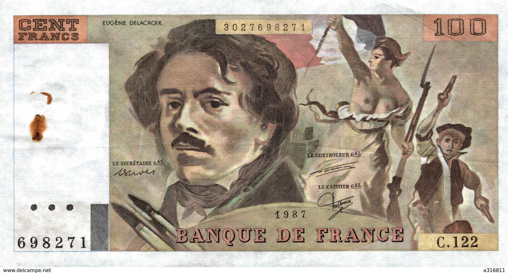 CENT FRANCS EUGENE DELACROIX - 100 F 1978-1995 ''Delacroix''