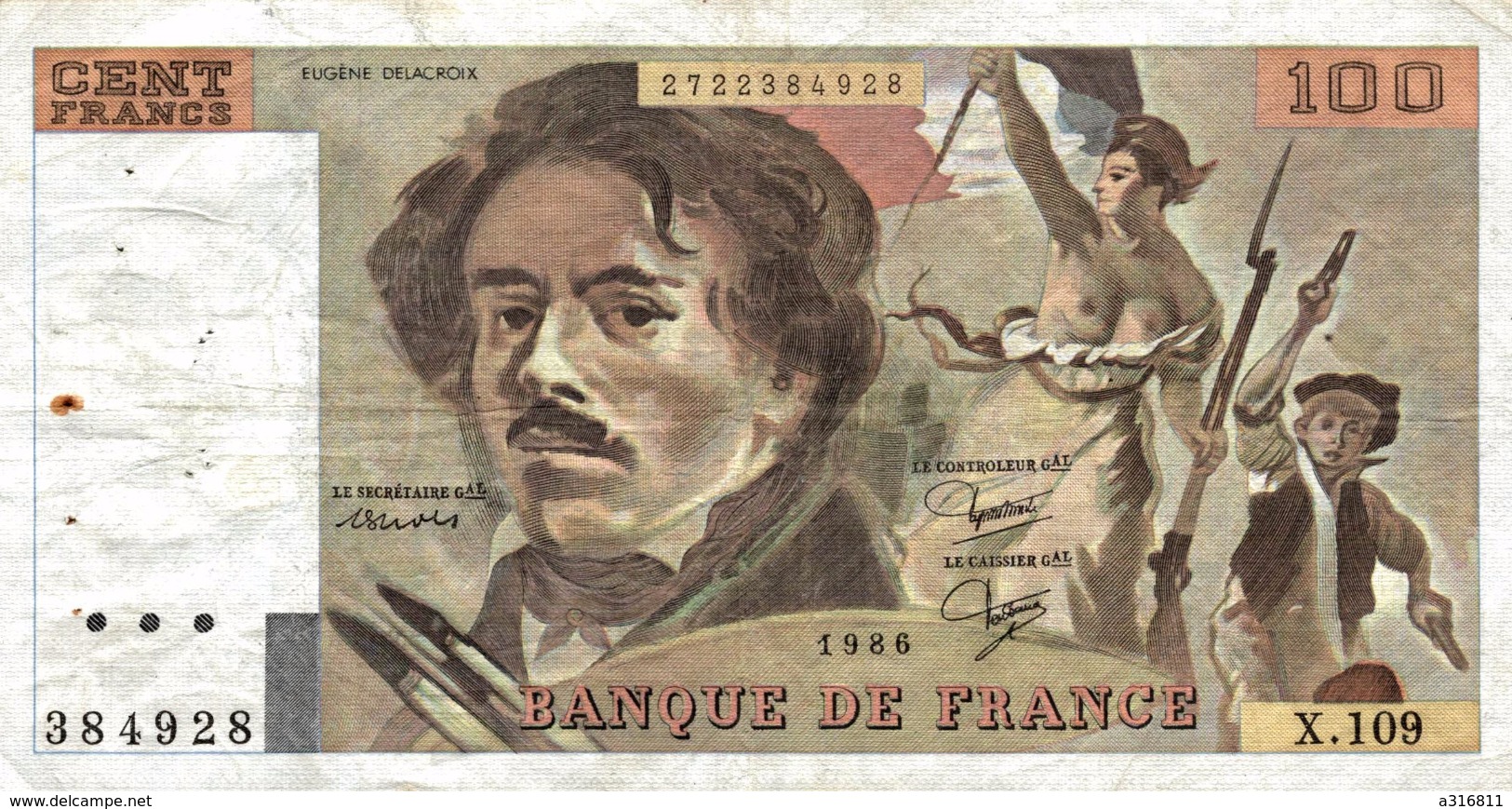 CENT FRANCS EUGENE DELACROIX - 100 F 1978-1995 ''Delacroix''