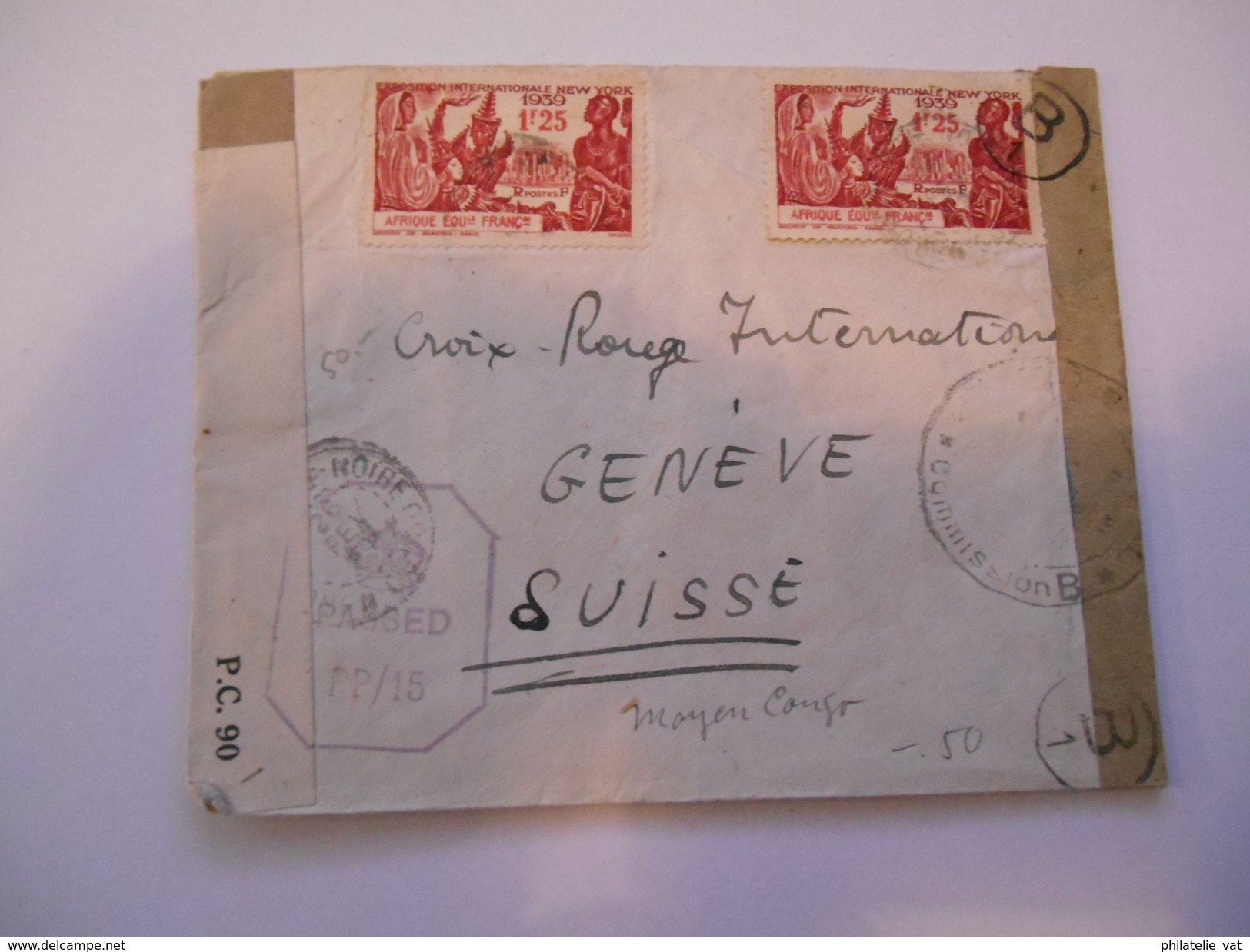 CONGO - Env Avec Double Censure (FR Et GB) De Pointe Noire Pour La Croix Rouge à Genève - Fev 1942 - Rare - P21467 - Covers & Documents