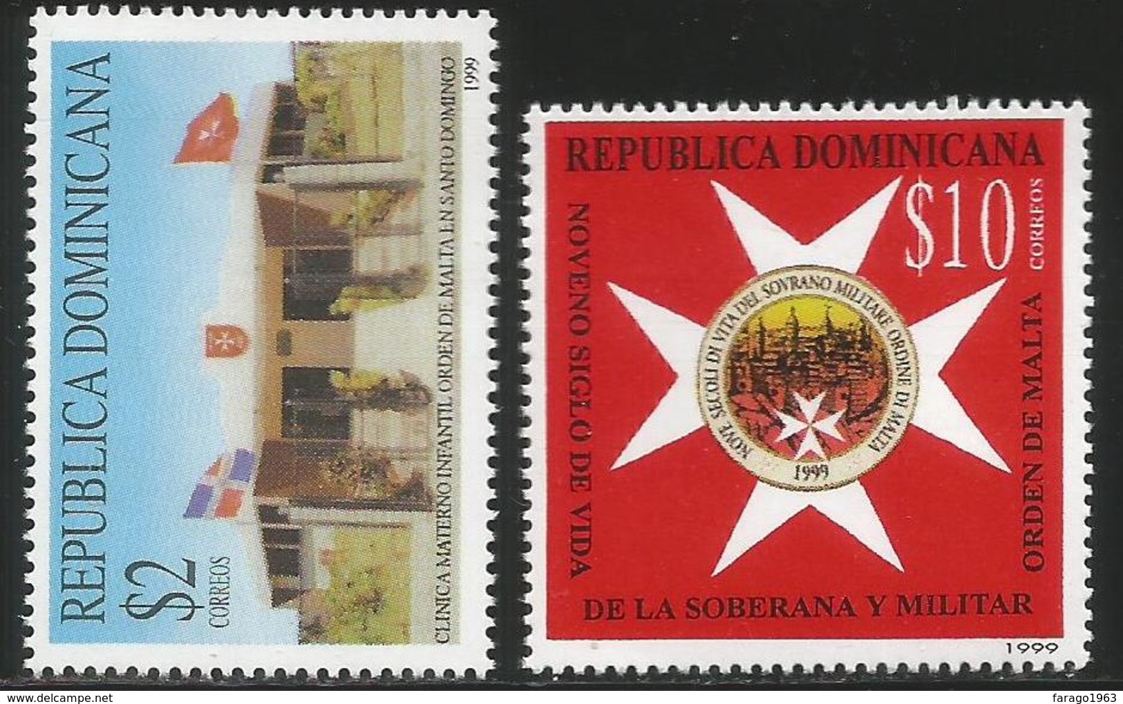 1999 Dominican Republic Sovereign Order Of Malta  Complete Set  Of 2 MNH - Dominikanische Rep.