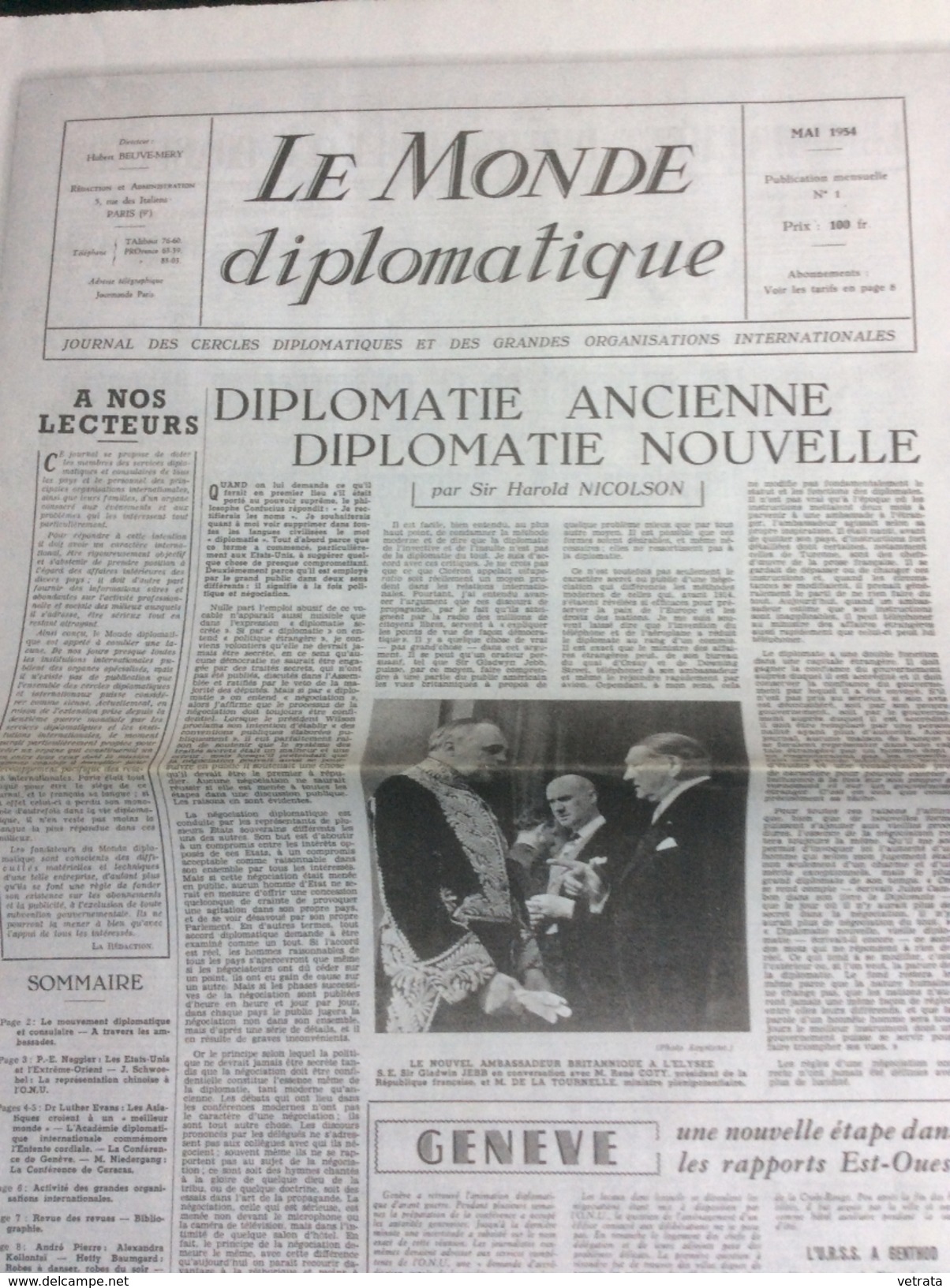 Fac Similé 12 Pages Du N° 1 Du Monde Diplomatique Mai 1954 (2004) - Politik