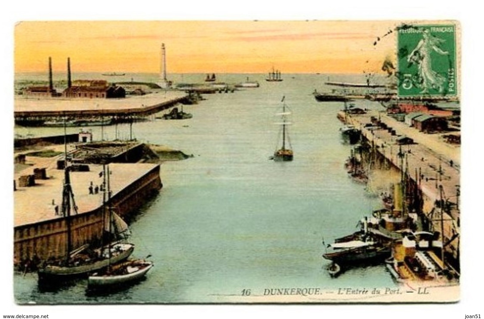 C27  DUNKERQUE L ENTREE DU PORT 1913 - Dunkerque