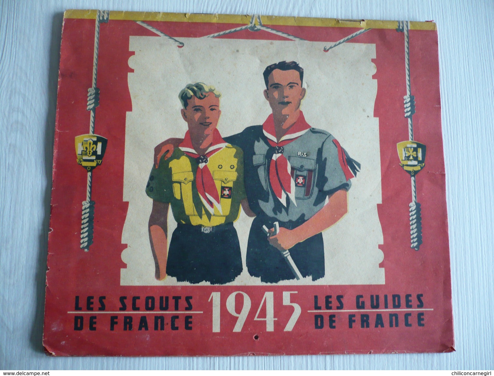 Calendrier De 1945 - Les Scouts De France - Les Guides Bleus De France - Dessins De JEAN MERCEY - Imp. GIRAUD RIVOIRE - Scoutisme