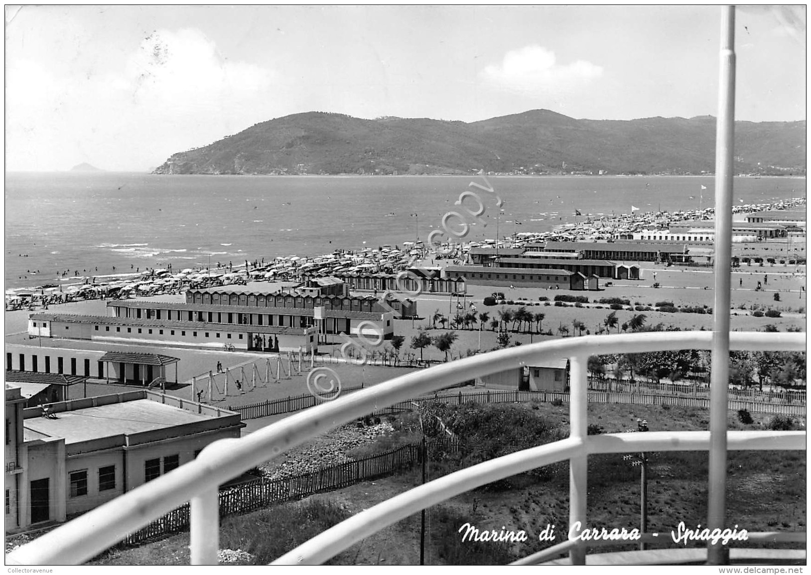 Cartolina Marina Di Carrara Spiaggia 1958 (Massa) - Massa