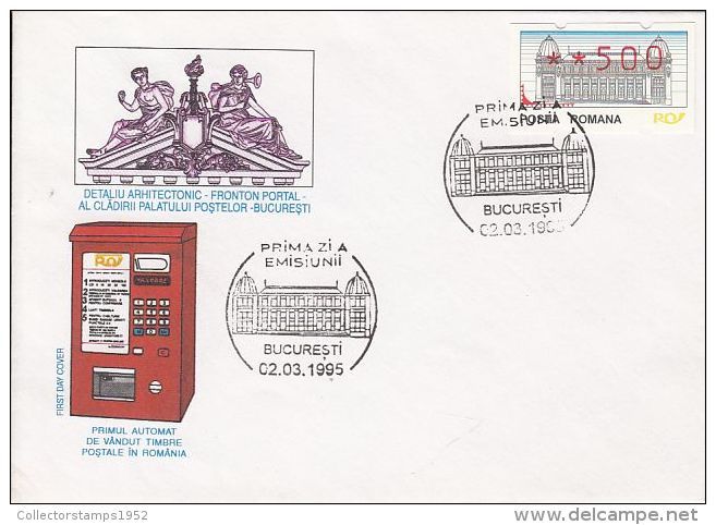 59327- FIRST ROMANIAN STAMPS ATM, COVER FDC, 1995, ROMANIA - FDC