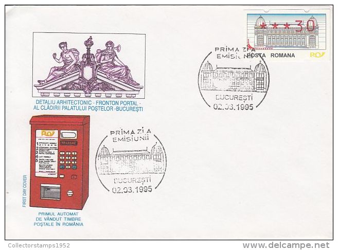 59328- FIRST ROMANIAN STAMPS ATM, COVER FDC, 1995, ROMANIA - FDC