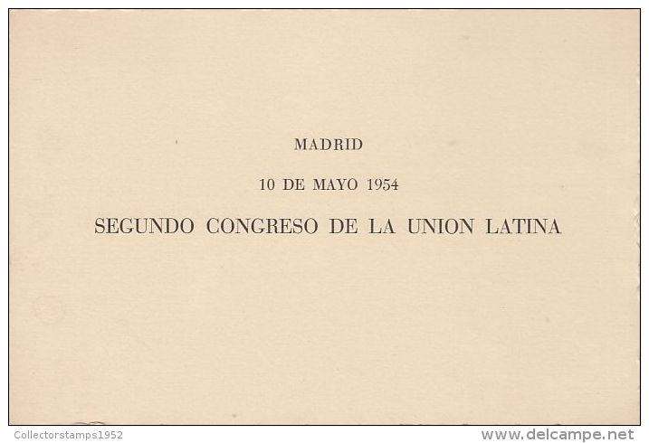 59332- LATIN UNION'S SECOND CONGRESS, MADRID, ROMANIAN EXILE IN SPAIN, BOOKLET, 1954, ROMANIA - Carnets