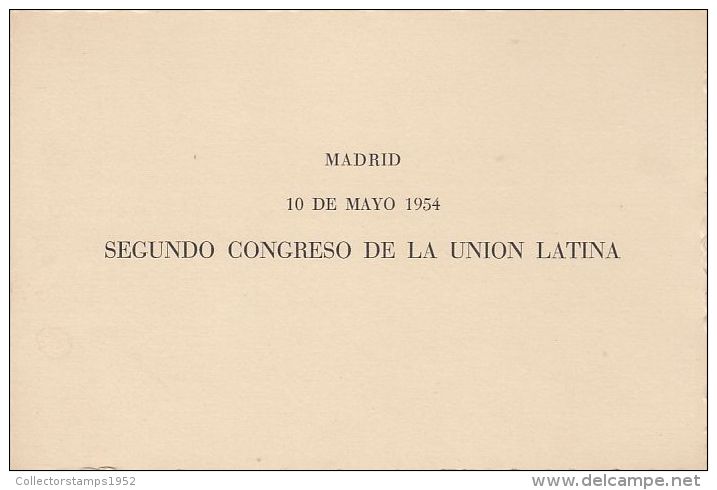 59332- LATIN UNION'S SECOND CONGRESS, MADRID, ROMANIAN EXILE IN SPAIN, BOOKLET, 1954, ROMANIA - Libretti