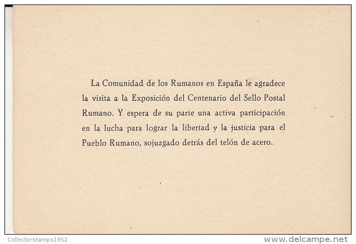 59333- MOLDAVIAN ROMANIANS STAMP'S DAY, MADRID, ROMANIAN EXILE IN SPAIN, BOOKLET, 1958, ROMANIA - Markenheftchen