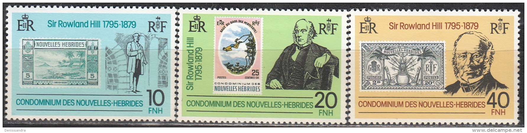 Nouvelles Hebrides 1979 Michel 534 - 536 Neuf ** Cote (2005) 2.50 Euro Rowland Hill Avec Ancien Timbres - Nuovi