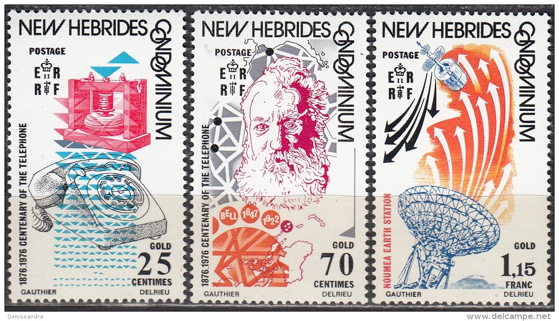 Nouvelles Hebrides 1976 Michel 423 - 425 Neuf ** Cote (2005) 3.60 Euro 100 Ans Téléphone Alexander Graham Bell - Unused Stamps