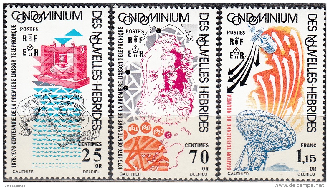 Nouvelles Hebrides 1976 Michel 426 - 428 Neuf ** Cote (2005) 4.50 Euro 100 Ans Téléphone Alexander Graham Bell - Neufs