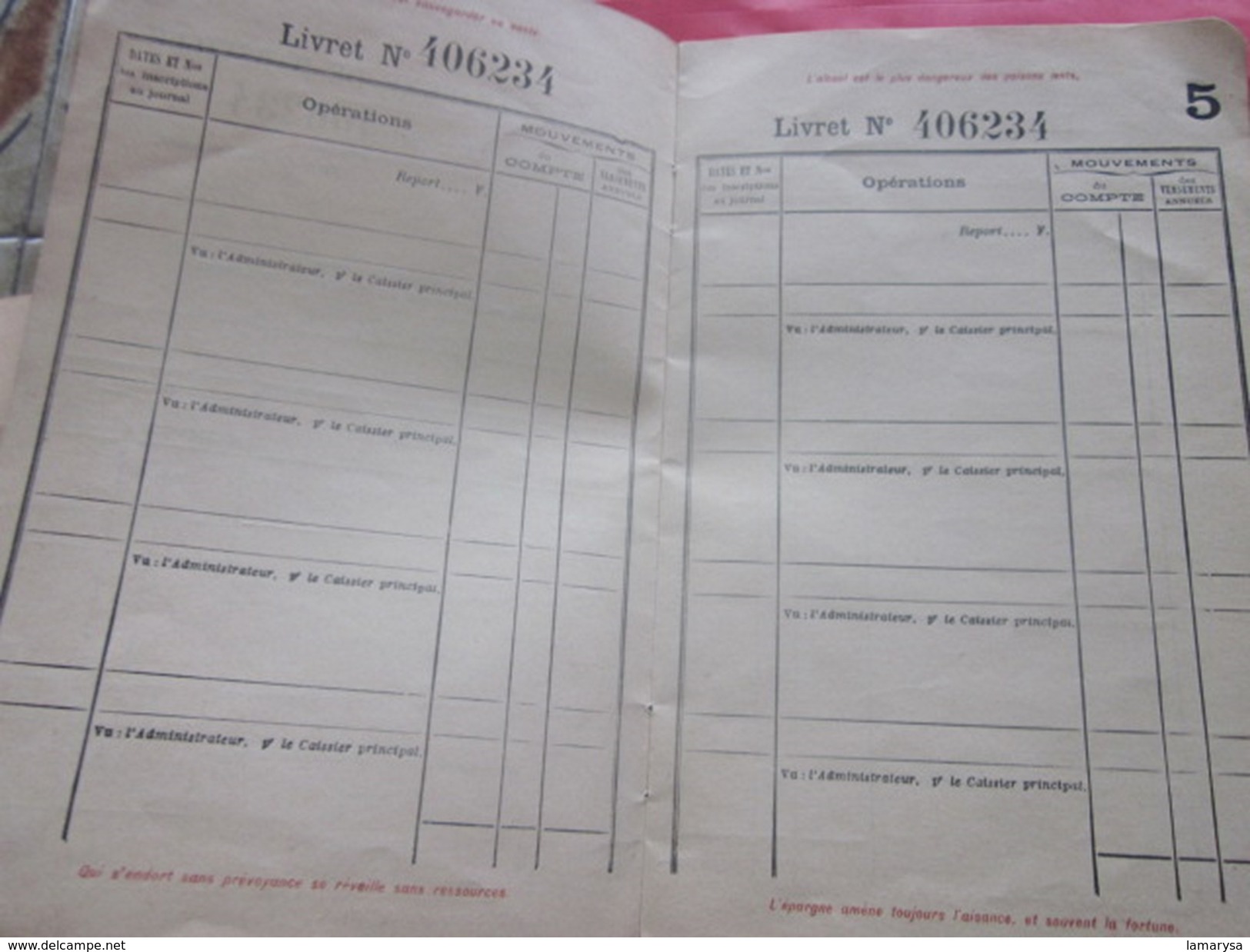 1909 LIVRET DE LA CAISSE D'ÉPARGNE & DE PRÉVOYANCE DES BOUCHES-DU-RHÔNE 13 MARSEILLE  De 1909... - Historical Documents