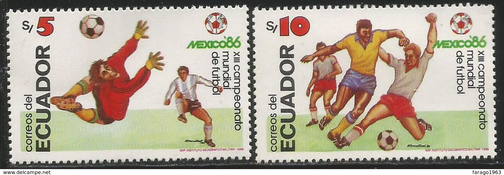 1986 Ecuador World Cup Football  Complete Set  Of 2 MNH - Ecuador