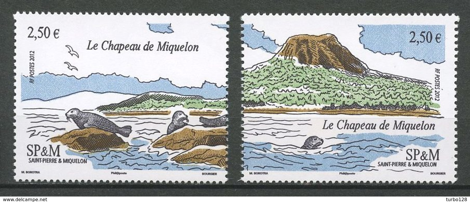 SPM Miquelon 2012 N° 1055/1056 ** Neuf MNH Superbe Cote 20 &euro; Faune Marine Otaries Chapeau De Miquelon Fauna - Neufs