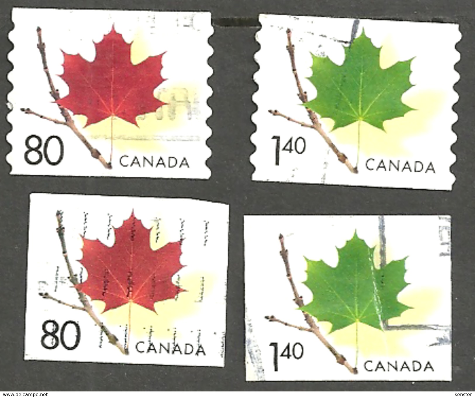 Sc. # 2009 & 10, 2013 & 14 Maple Leaf Definitive, Coil And Booklet Used 2003 K159 - Oblitérés