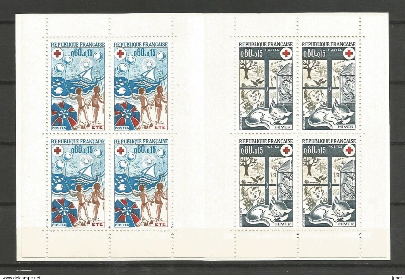 France - F5-031 - Carnet N° 2023 Croix-Rouge - L'été - L'hiver - Red Cross