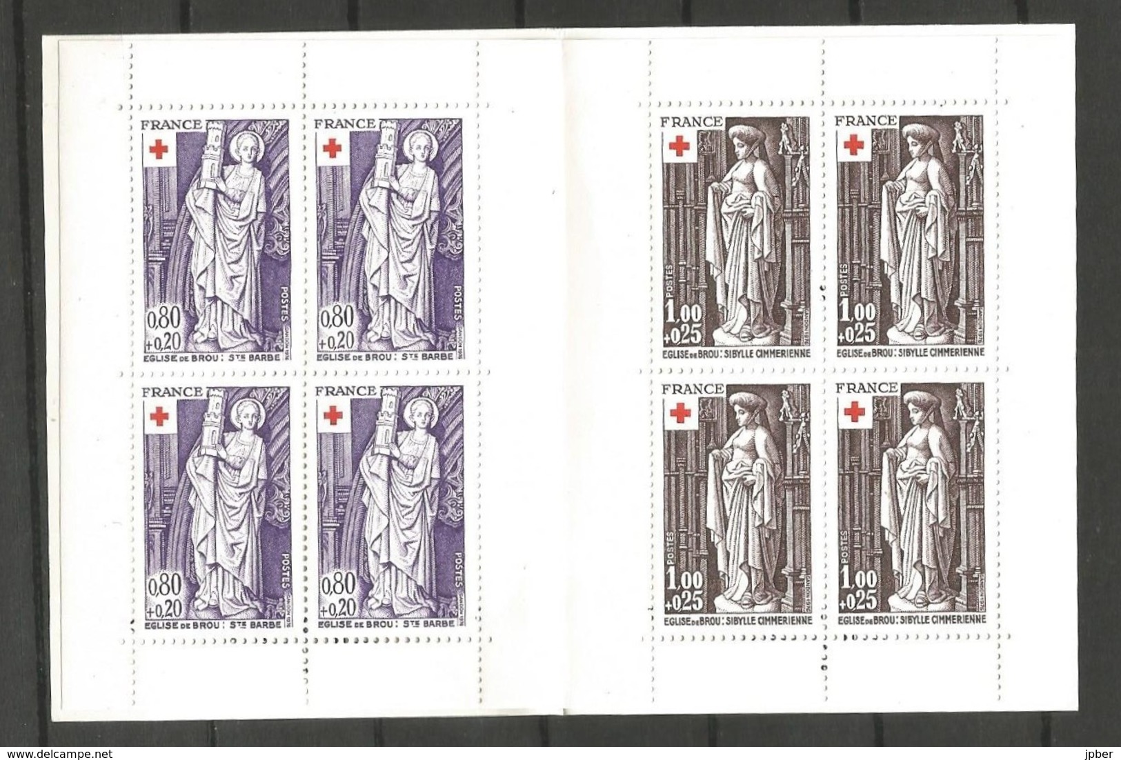 France - F5-032 - Carnet N° 2025 Croix-Rouge - Eglise De Brou - Ste Barbe -Sibylle Cimmérienne - Red Cross