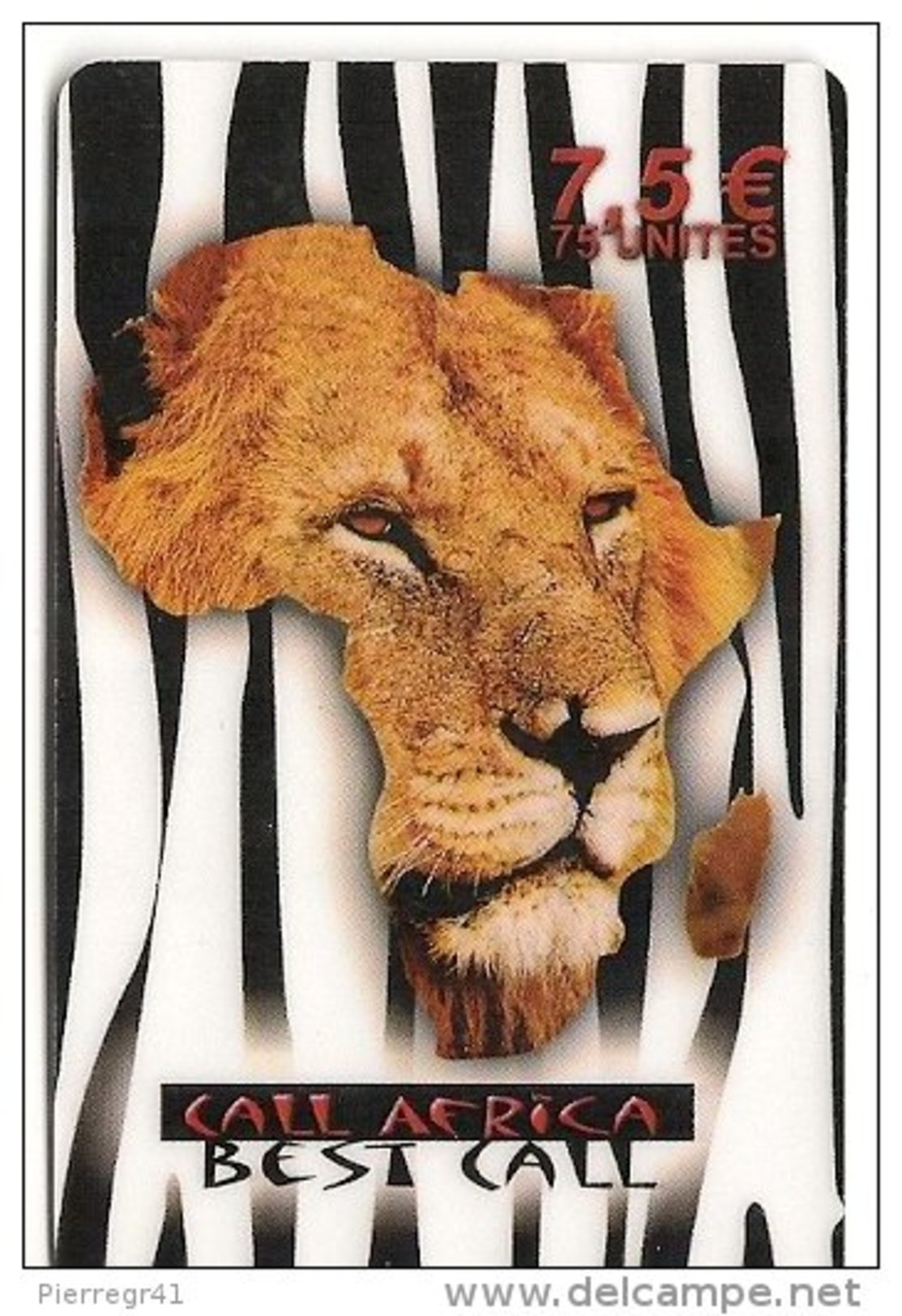 CARTE-PREPAYEE-7.5 &euro;-BEST-CALL-LION-V° N° FOND GRIS-N° Série 3N°x4-31/ 12/03-TBE - Autres & Non Classés