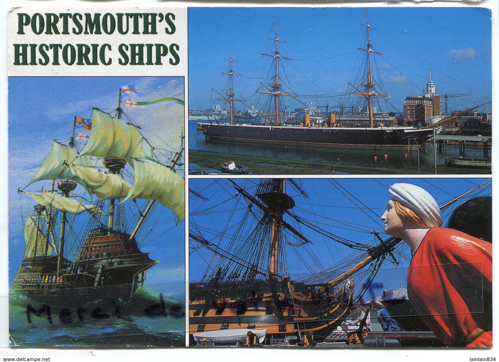 - 54 - Portsmouth 's Historic Ship - Mary Rose, H, M. S. Victory,  Grand Format, Pour Cassis, écrite, BE,  Scans. - Portsmouth