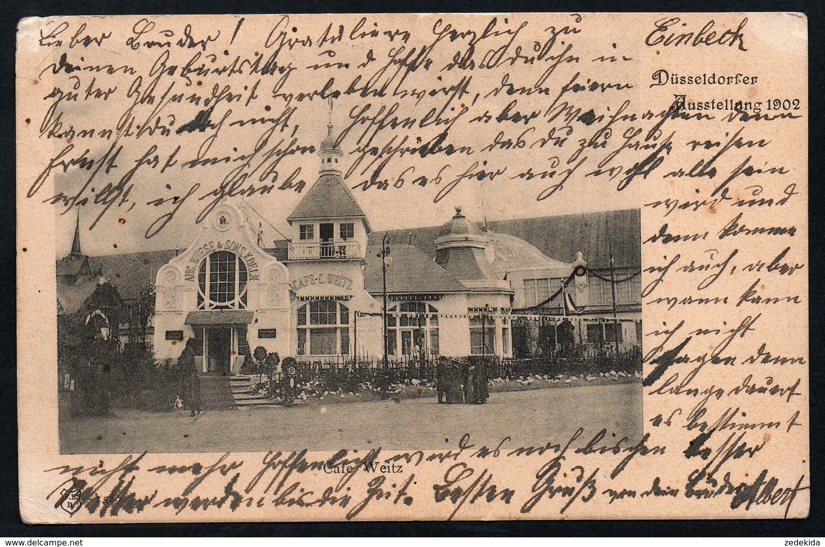 A3542 - Alte Ansichtskarte - Einbeck - Düsseldorfer Austellung 1902 - Cafe Weitz - Gel 1902 - Einbeck