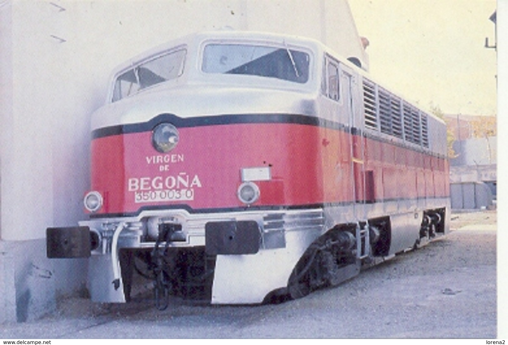 Postal Locomotora Diesel Eléctrica 350-003-0. Virgen De Begoña. (ref. 7f-1690) - Trenes