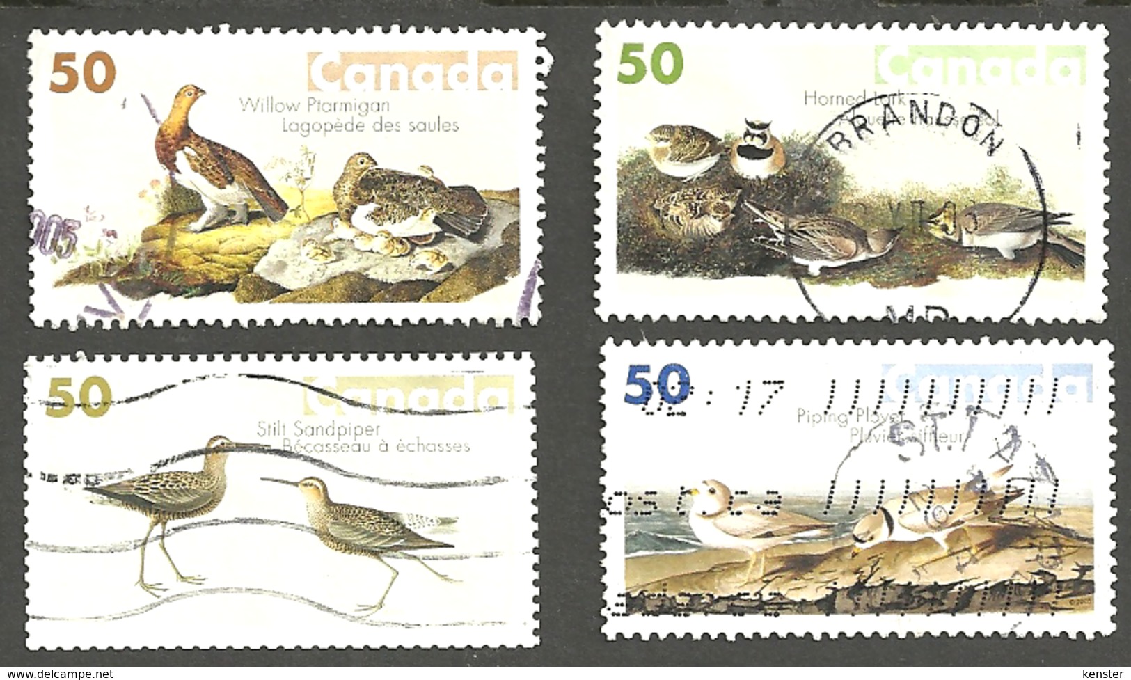 Sc. # 2095-98 John James Audubon's Birds #3 Set Used 2005 K165 - Used Stamps