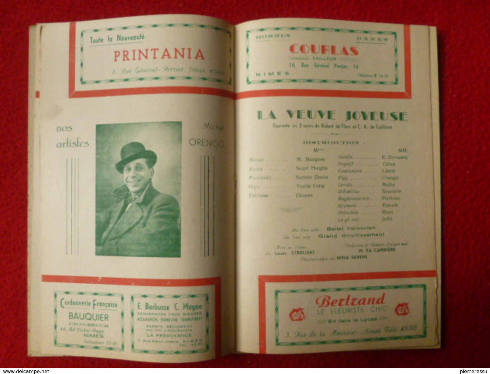 NIMES PROGRAMME THEATRE MUNICIPAL SAISON LYRIQUE 1944 1945 - Programmes