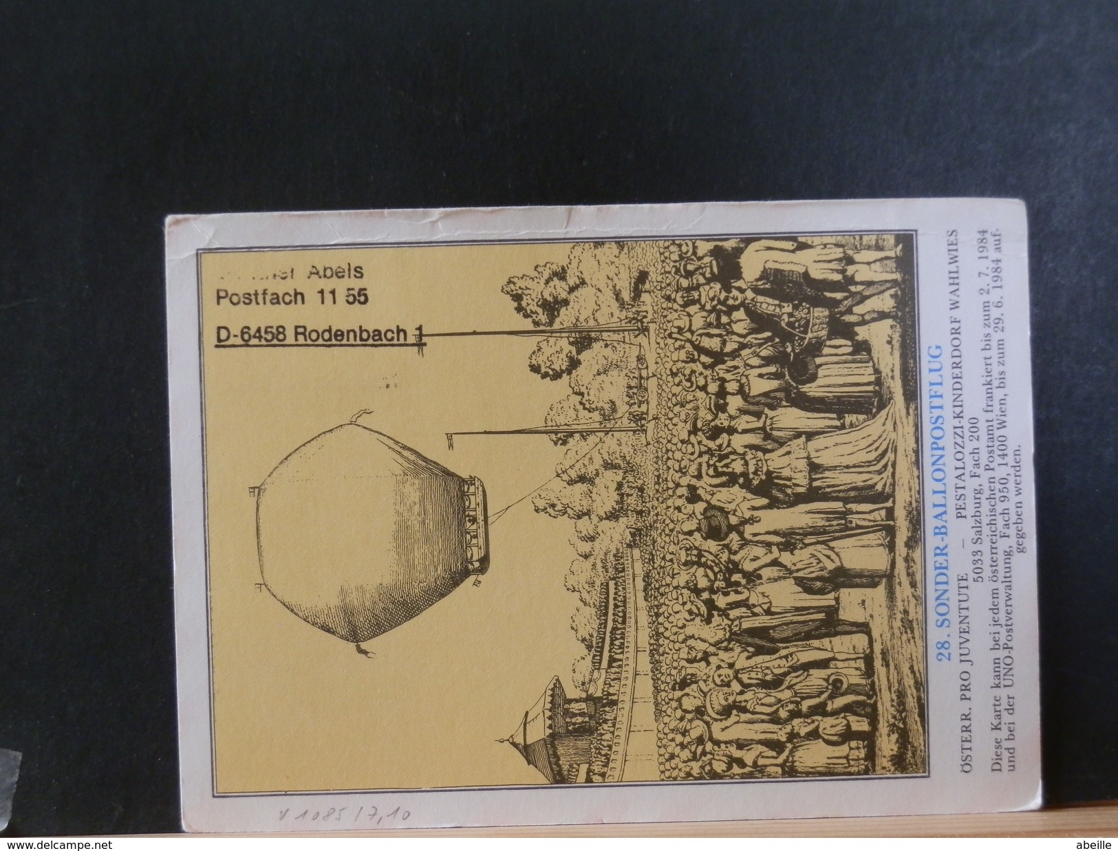 66/416   CP  BALLONFAHRT  1984 - Ballonpost