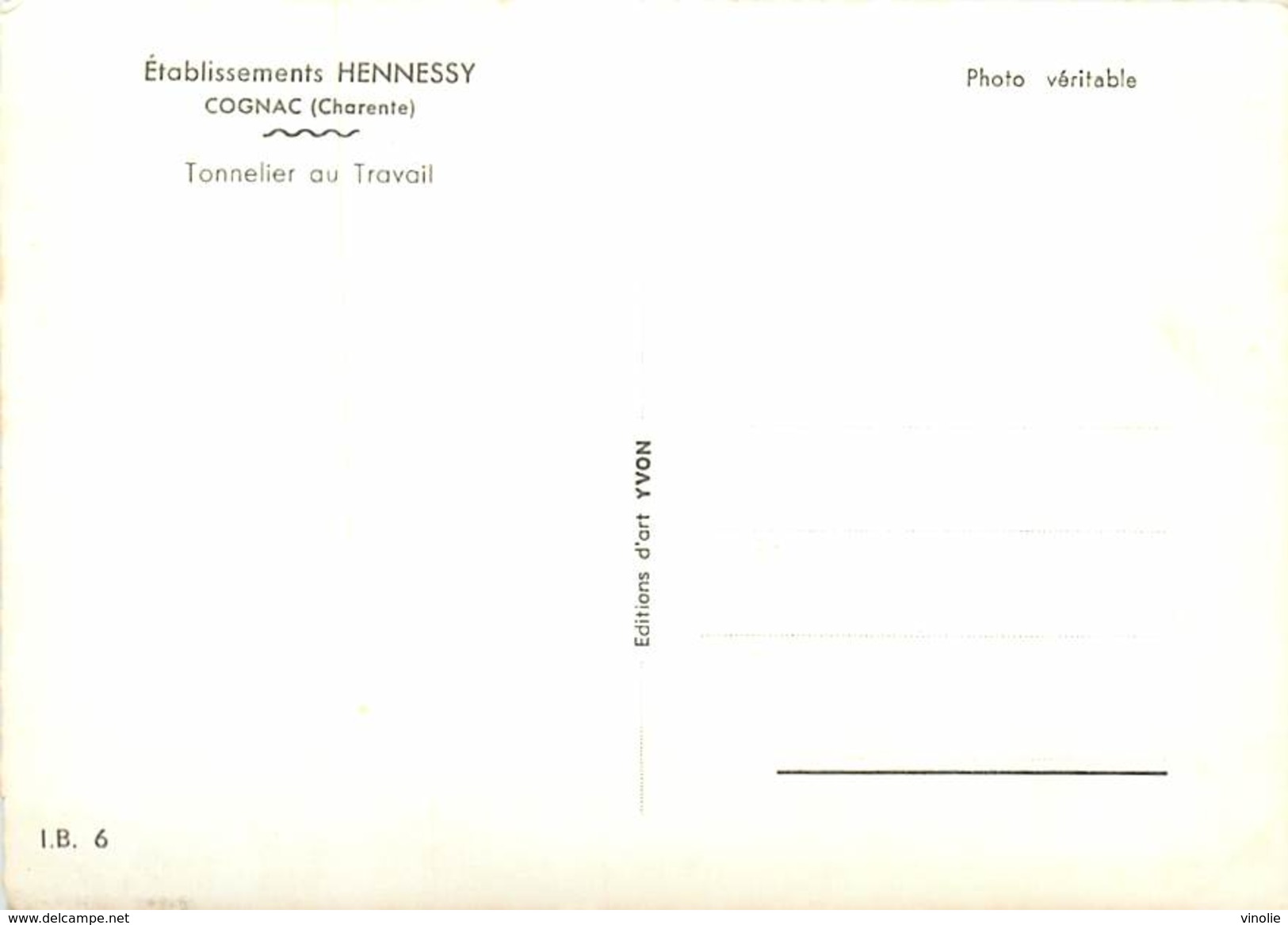 PIE-17-F-CH.1919 : COGNAC. UN TONNELIER. ETABLISSEMENT HENNESSY. - Cognac