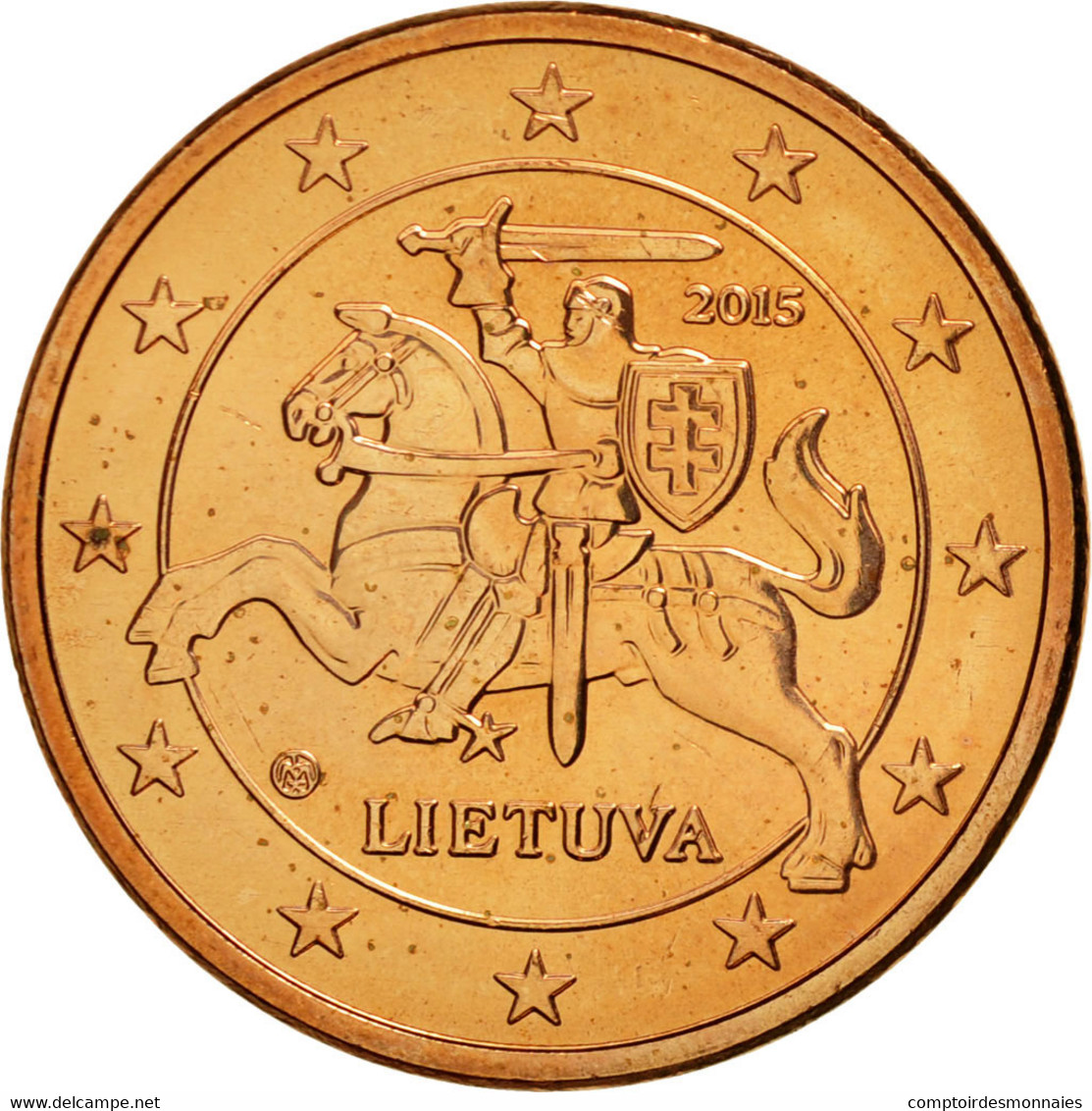 Lithuania, 5 Euro Cent, 2015, SPL, Copper Plated Steel - Autres & Non Classés