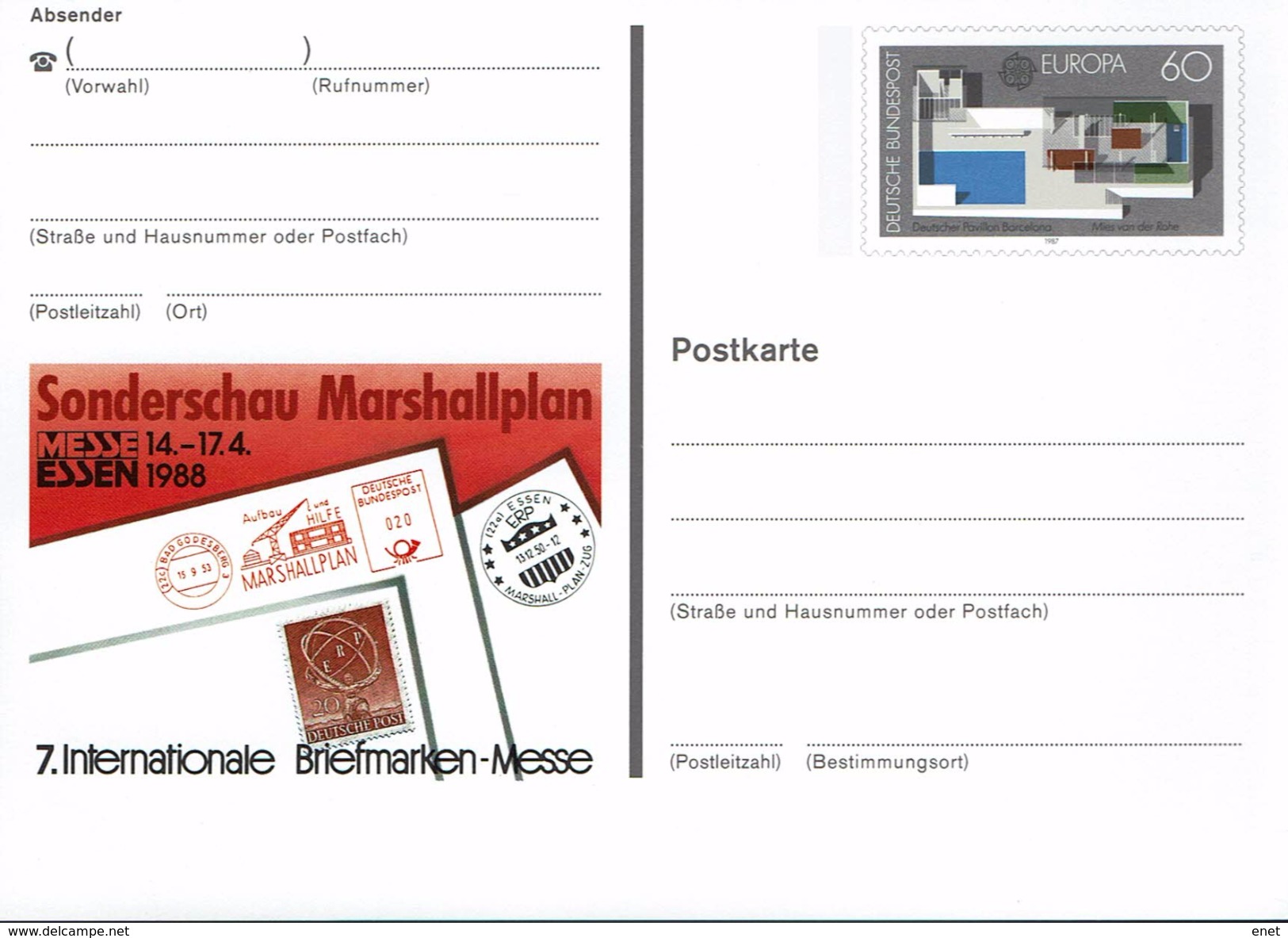 Deutschland Germany 1987 - Essen 1988 (markenbild: Europa-Marke) - 1987