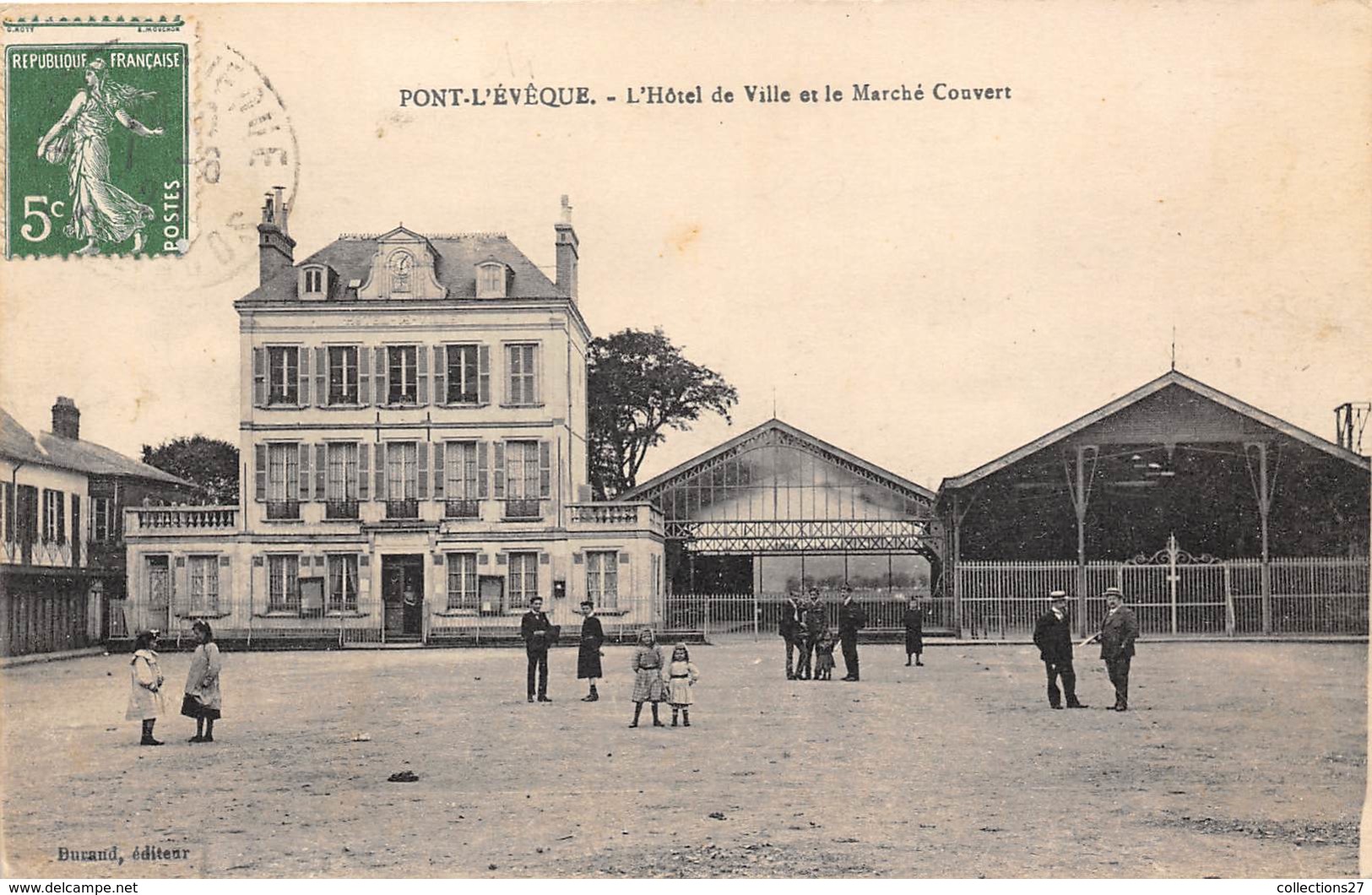 14-PONT-L'EVÊQUE - L'HÔTEL DE VILLE ET LE MARCHE COUVERT - Pont-l'Evèque