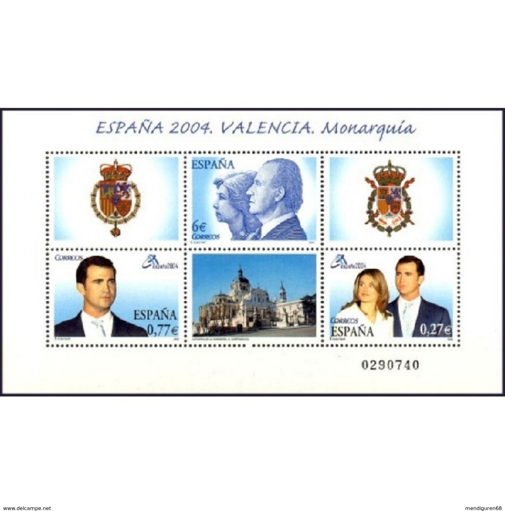 ESPAGNE SPANIEN SPAGNA SPAIN ESPAÑA 2004 VALENCIA. MONARCY SHEET ED HB4087 YV BF137-3662-64 MI B138-3958-60 SC SH3298 - Blocs & Hojas