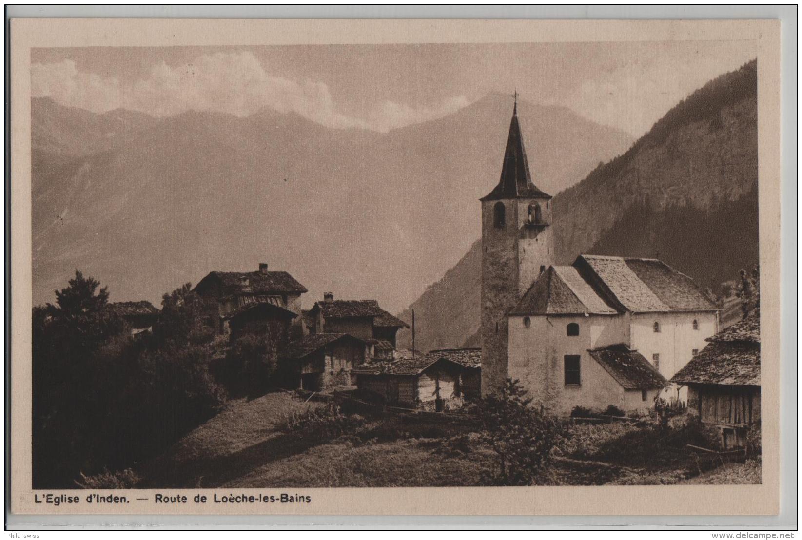 L'Eglise D'Inden - Route De Loeche-les-Bains - Photo: Chr. Meisser No. 4812 - Autres & Non Classés