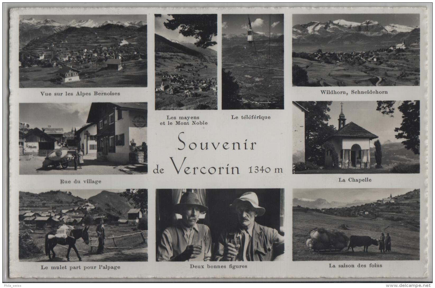 Souvenir De Vercorin (1340 M) Multiview - Photo: Klopfenstein No. 10290 - Autres & Non Classés