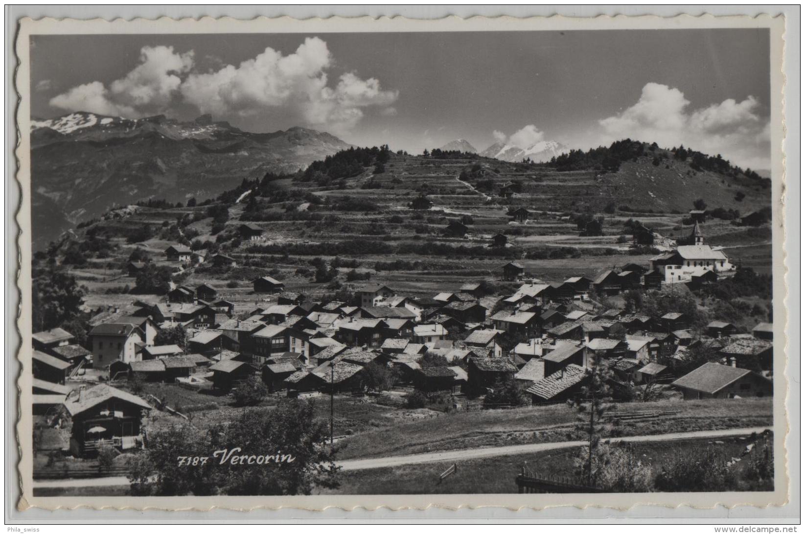 Vercorin - Vue Generale - Photo: Perrochet No. 7187 - Autres & Non Classés